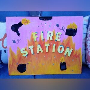 Fire Station Art Canvas